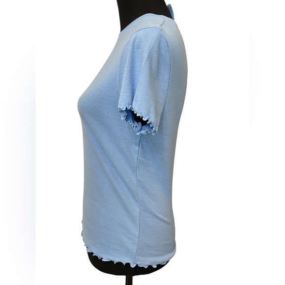 2013 New ~ SKIMS ~ Curvy Pointelle T-Shirt with Ruffle Edge Size XL LOGO ** - Picture 4 of 6